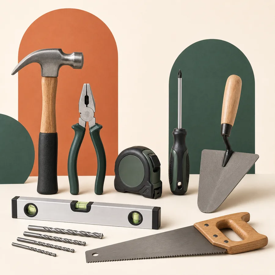 Ferramentas manuais para construção e reparo